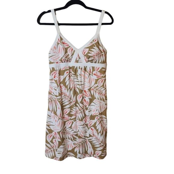 Tommy Bahama Tan Pink White Floral Beach Dress Small - Picture 1 of 5